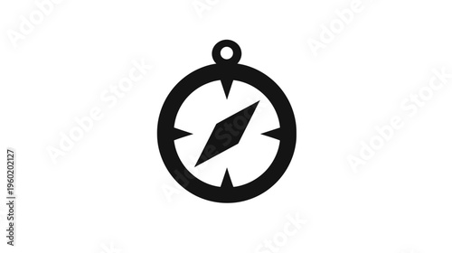 A simple, black compass graphic centered on a white background, useful for direction