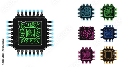 Microchip Electronic Circuit Board Closeup.