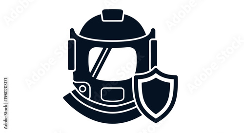 Black helmet with shield logo.