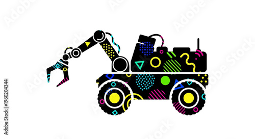 Colorful Toy Robot Construction Vehicle.