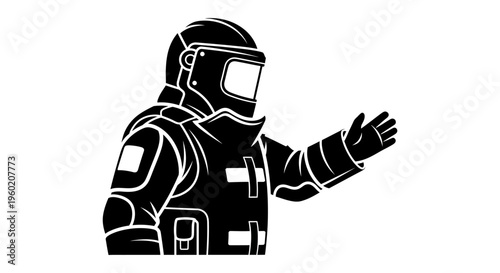 Astronaut in Space Suit Gesturing.