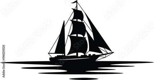 Serene sailboat at sunset on calm waters with vibrant orange sky