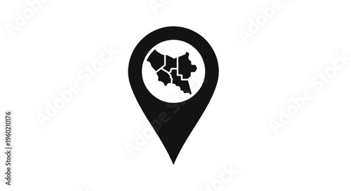 Black Map Pin Icon Location Symbol.