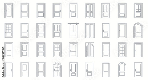 Collection of Various Door Designs, Architectural Elements, Entrance Options
