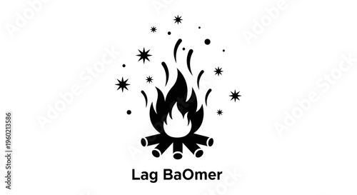 Black fire icon with sparks.