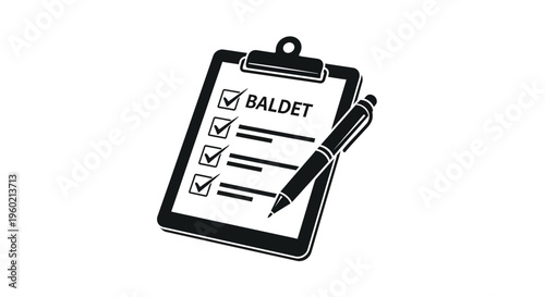 Clipboard with Pen and Checklist.