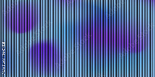 Abstract horizontal background with transparent ribbed glass texture. Translucent plastic stripes neon colors pattern