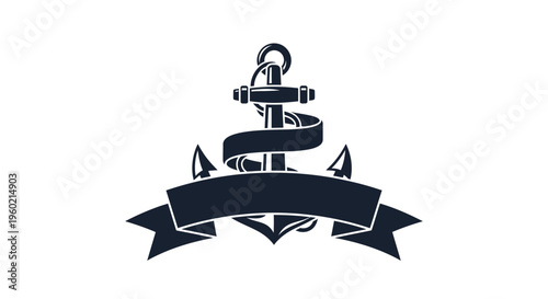 Nautical Anchor Emblem Design Element.