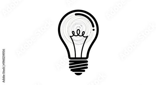 Light bulb icon representing creative idea, innovation, solution, inspiration, invention, knowledge, and intellectual thought concept.