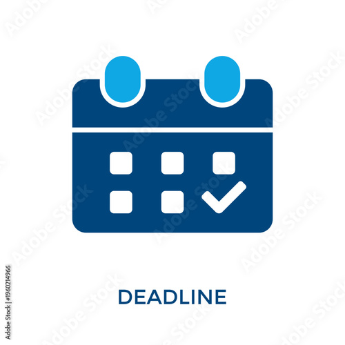 Deadline Icon Dual Tone Style. Vector Illustration For Graphic Design