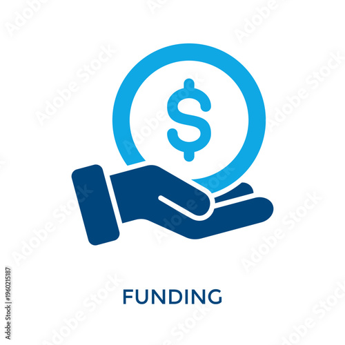 Funding Icon Dual Tone Style. Vector Illustration For Graphic Design