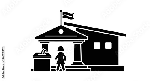 Person standing in front of building.