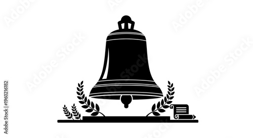 Large Bell with Laurel Leaves Decoration.