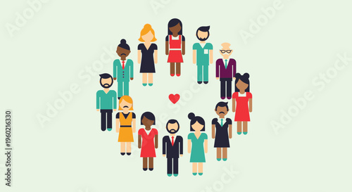 Diverse group of people standing together.