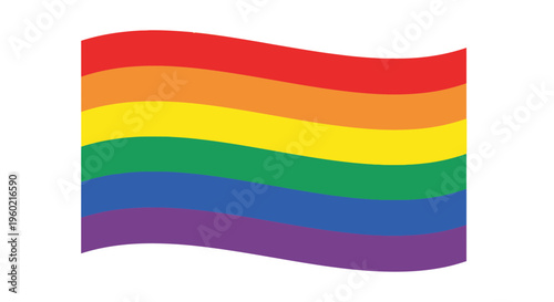 Rainbow flag waving with colors.