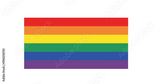 Rainbow flag with colorful horizontal stripes.