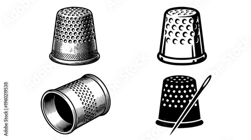 Various thimbles for sewing and needlework protection
