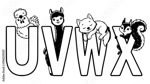 Cute animal alphabet letters with charming designs and characters