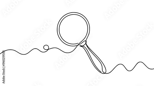 Minimalist vector illustration of a magnifying glass design