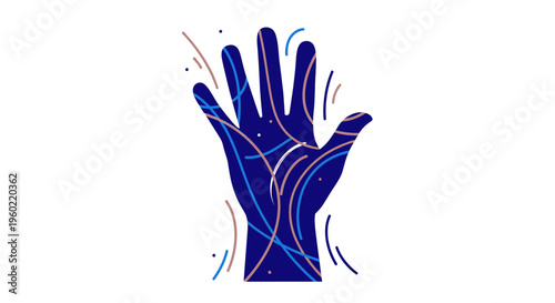 Hand Palmistry Lines Illustration.