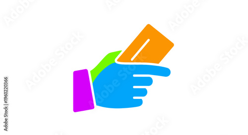 Hand holding a credit card.