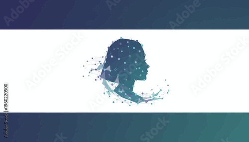 Abstract representation of the human mind within a digital network, symbolizing artificial intelligence and interconnected thought processes, perfect for technology and innovation concepts