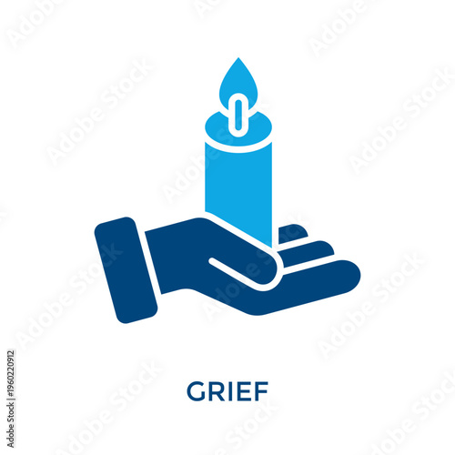 Grief Icon Dual Tone Style. Vector Illustration For Graphic Design