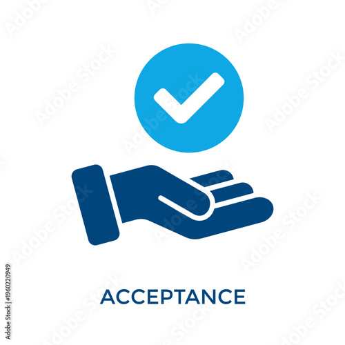 Acceptance Icon Dual Tone Style. Vector Illustration For Graphic Design