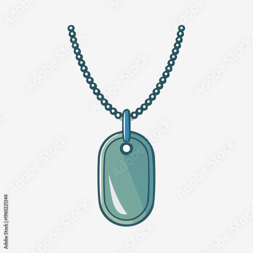 Simple vector illustration of a soldiers dog tag on a chain.