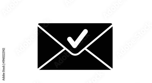 Email Icon With Check Mark.