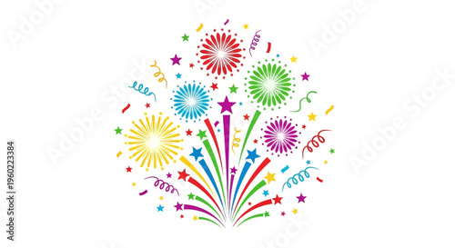 Colorful fireworks exploding in air.