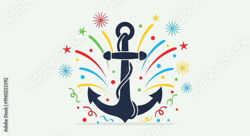 Nautical Anchor Symbol Icon Graphic.