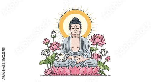 Buddha statue sitting in meditation posture 2.