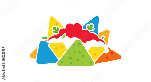 Colorful cheese wedges with mold.