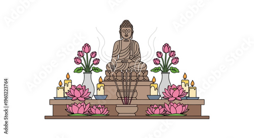 Buddha statue sitting in meditation posture.