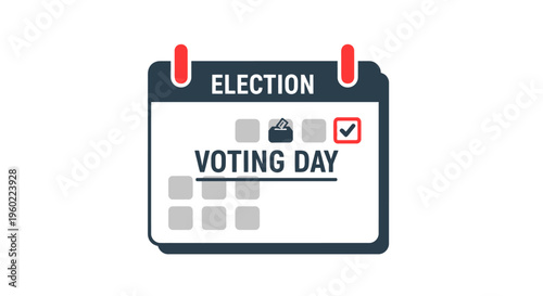Voting Day Election Checkmark Calendar.