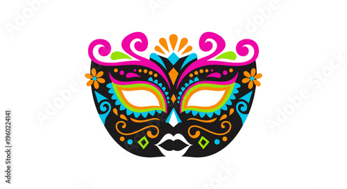 Colorful Carnival Mask Design Closeup.