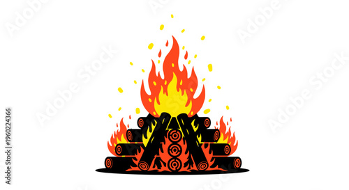 Burning Stacked Tires on Fire.