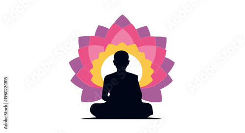 Person sitting in lotus position meditating.