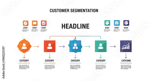 Set of 5 customer segmentation icons vector