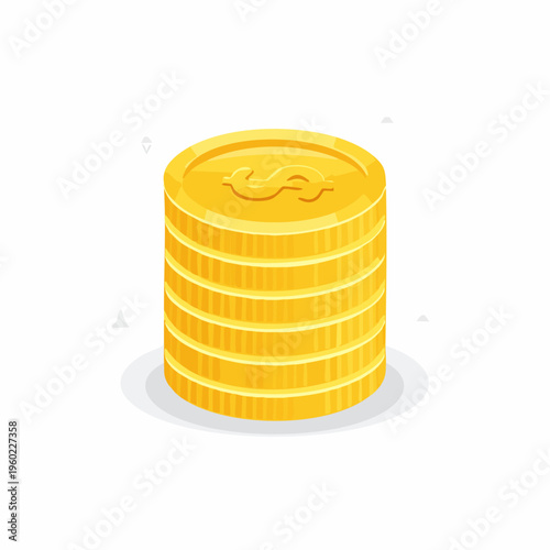 Stack of Golden Coins with Dollar Sign.
