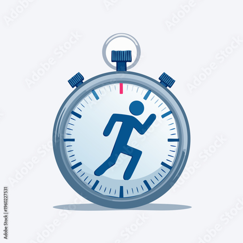 Stopwatch measures running time for athletic competition and training.