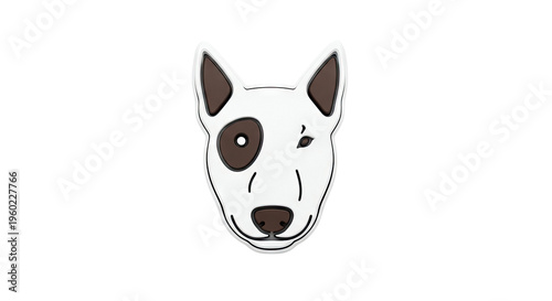 Bull Terrier Dog Face Sticker