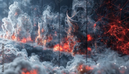 Derivativesfocused AI surveillance wall showcasing machine learninggenerated risk heatmaps in clear view while adjacent information remains blurred.