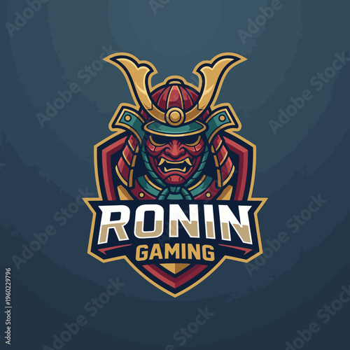 This fierce samurai logo embodies a strong warrior spirit, perfect for a gaming brand focusing on strength, strategy, and rich cultural heritage within its design.