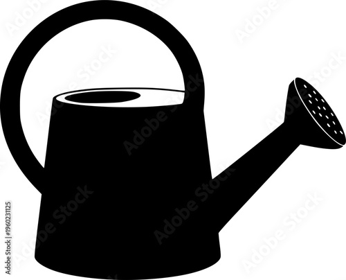 Toy Watering Can Silhouette Vector Illustration
