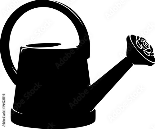 Toy Watering Can Silhouette Vector Illustration
