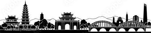 Vietnamese City of Hue Skyline Icon
