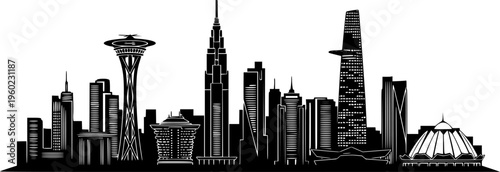 Vietnamese City of Hue Skyline Icon
