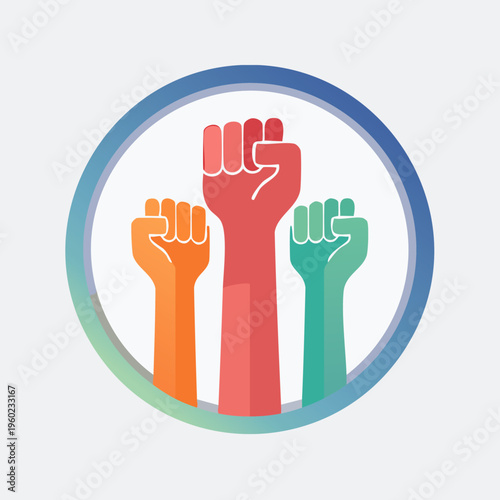 Symbol of Unity and Resistance - Raised Fists in Solidarity.